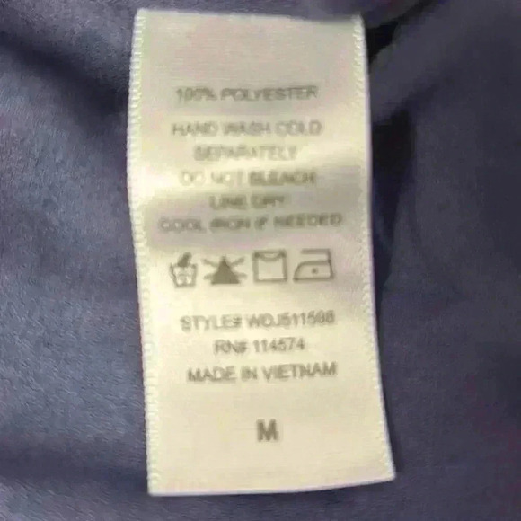 Pleoine Women's Polka Dot Faux Wrap Tie Blouse Navy with dots Green Size M - Picture 8 of 14